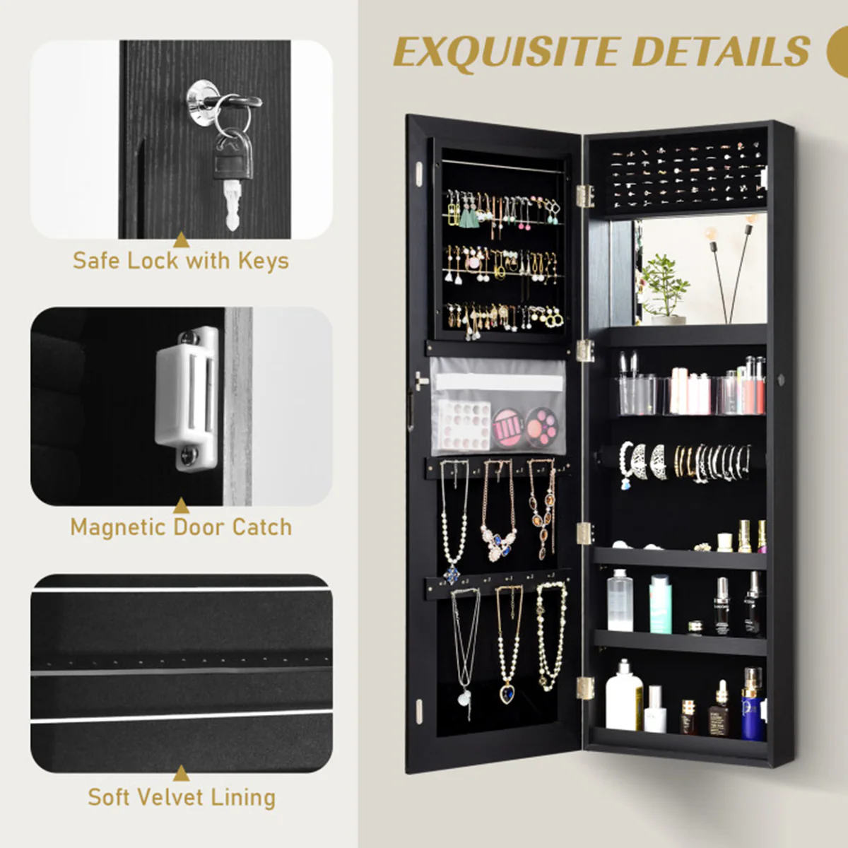 Mirrored Jewelry Cabinet Organizer - Image 7