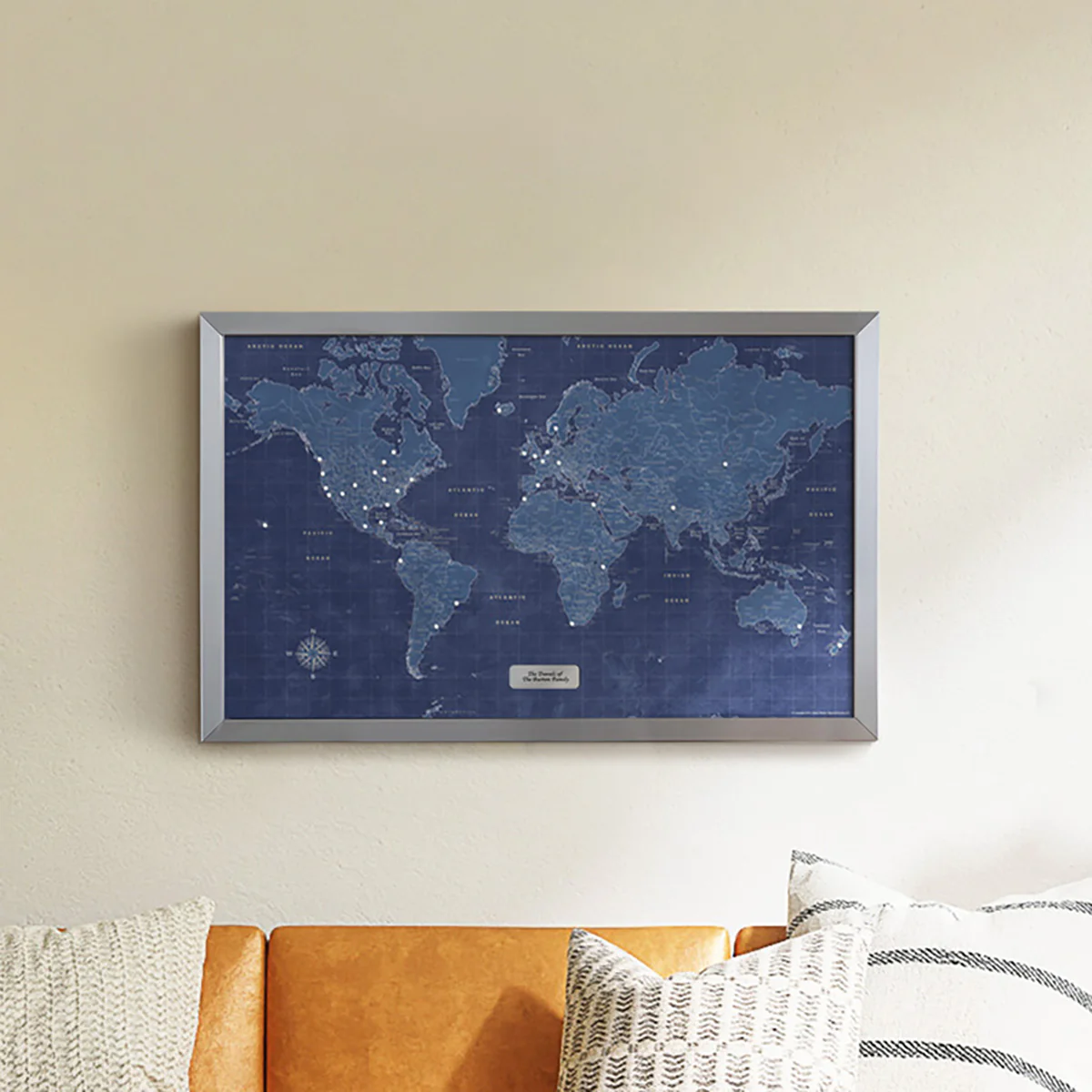 Modern Blueprint World Travel Map - Image 4