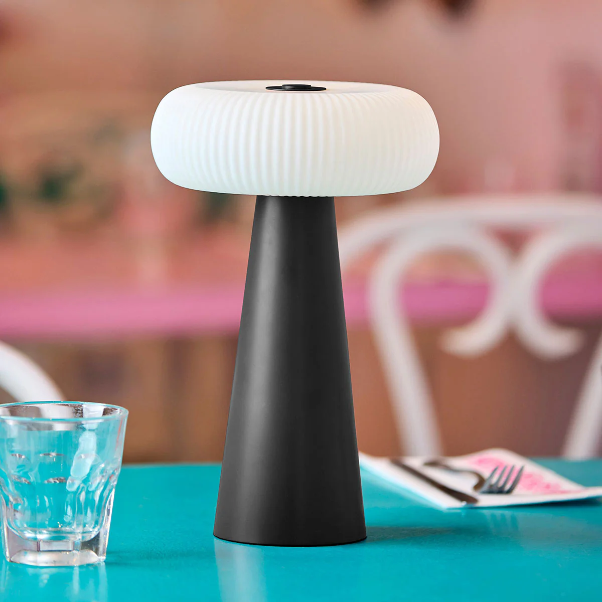 Modern Round Indoor/Outdoor Cordless LED Table Lamp - Image 2