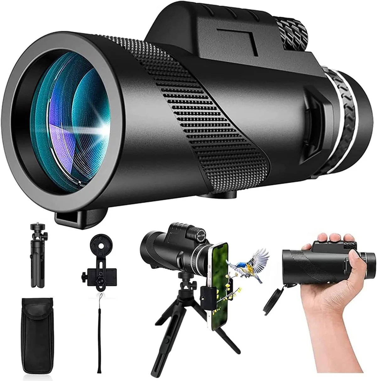 Monocular Telescope with Smartphone Holder and Tripod - Image 3