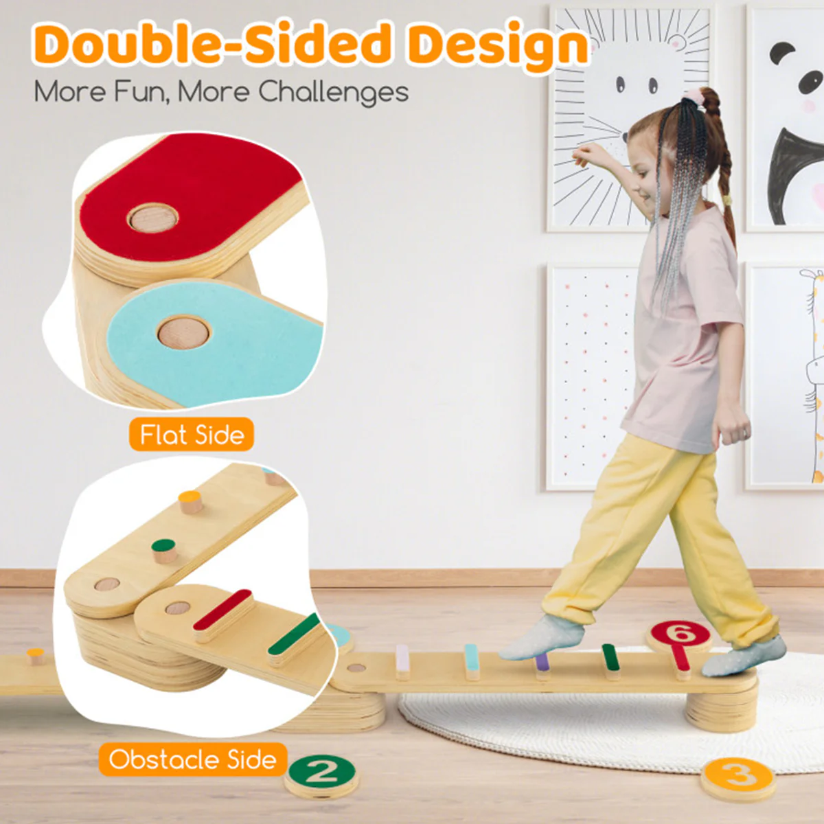 Montessori Balance Beam Set with Stepping Stones - Image 5