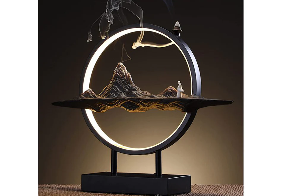 Mountain Incense Burner with LED Lamp - Image 2