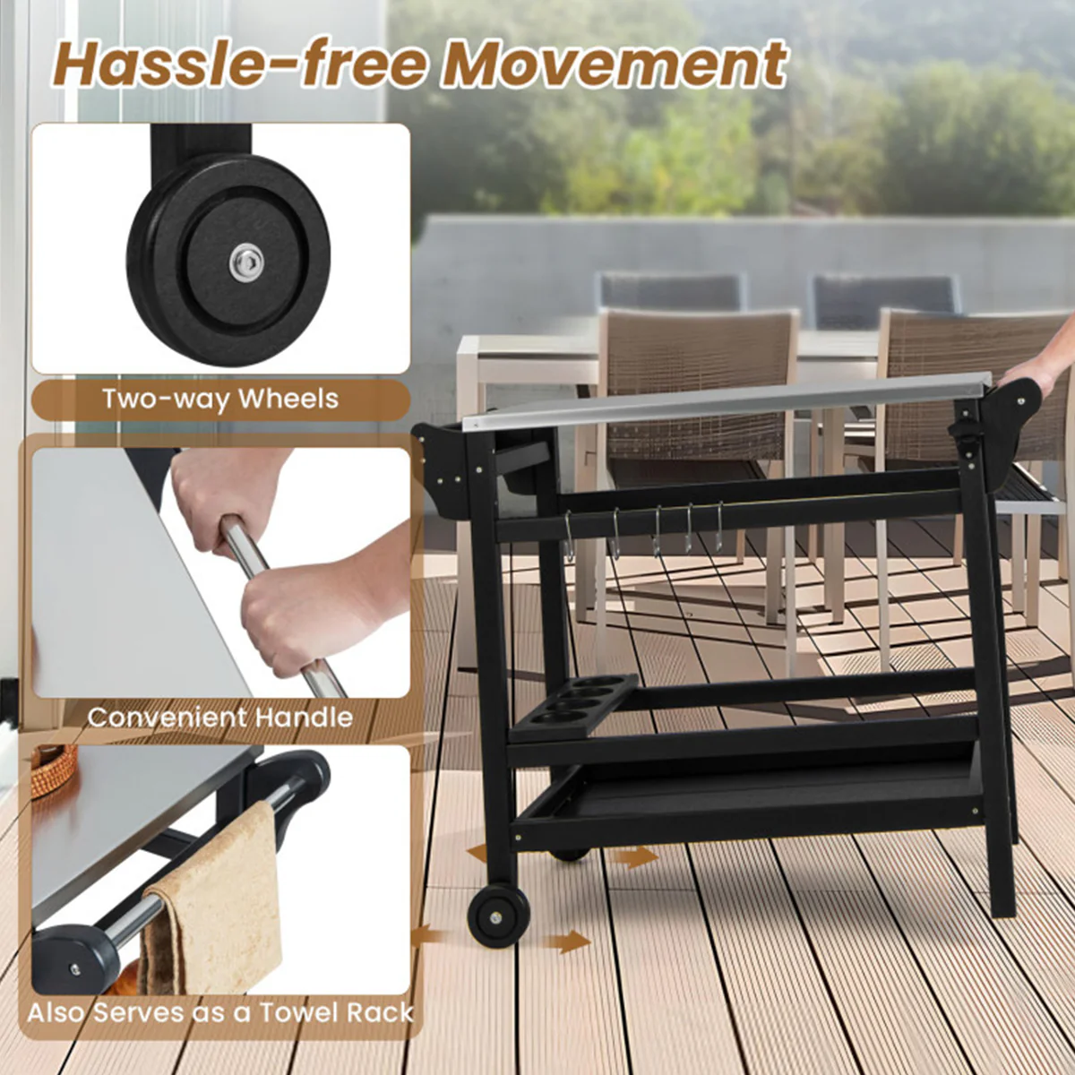 Movable Outdoor Food Prep Cart - Image 6
