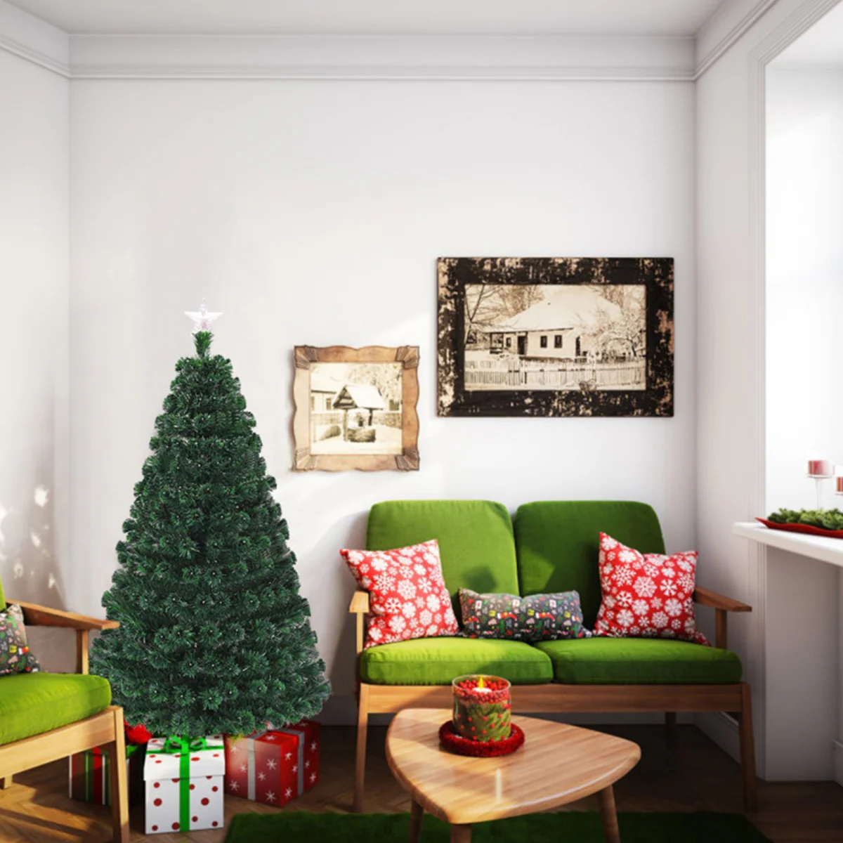 Multicolor Pre-lit Artificial Christmas Tree - Image 4