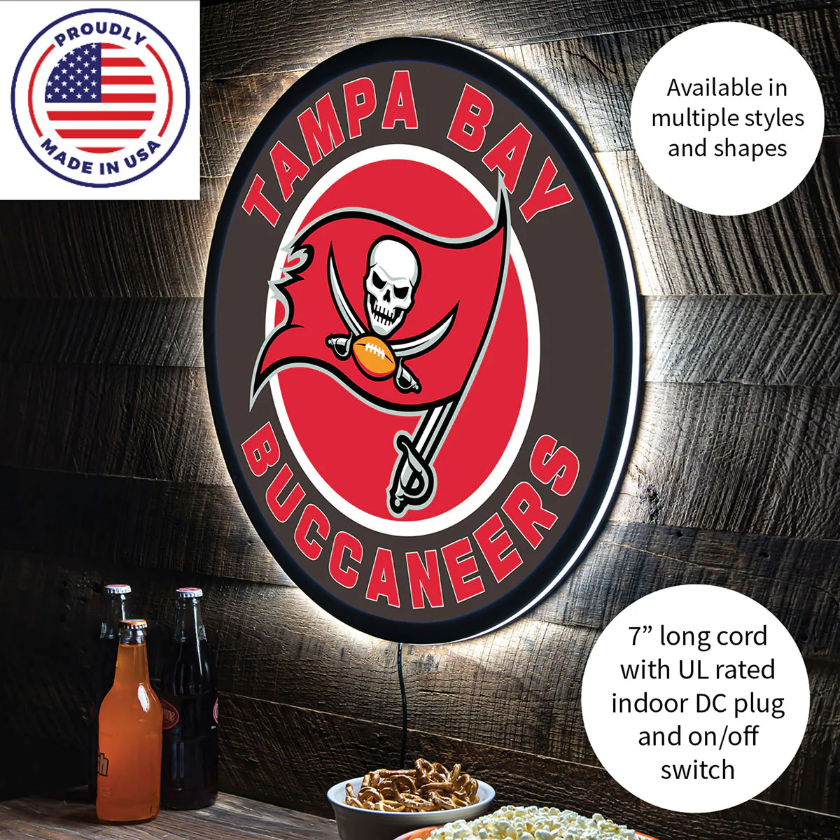 NFL Backlit Full Edge Round Wall Sign - Image 101