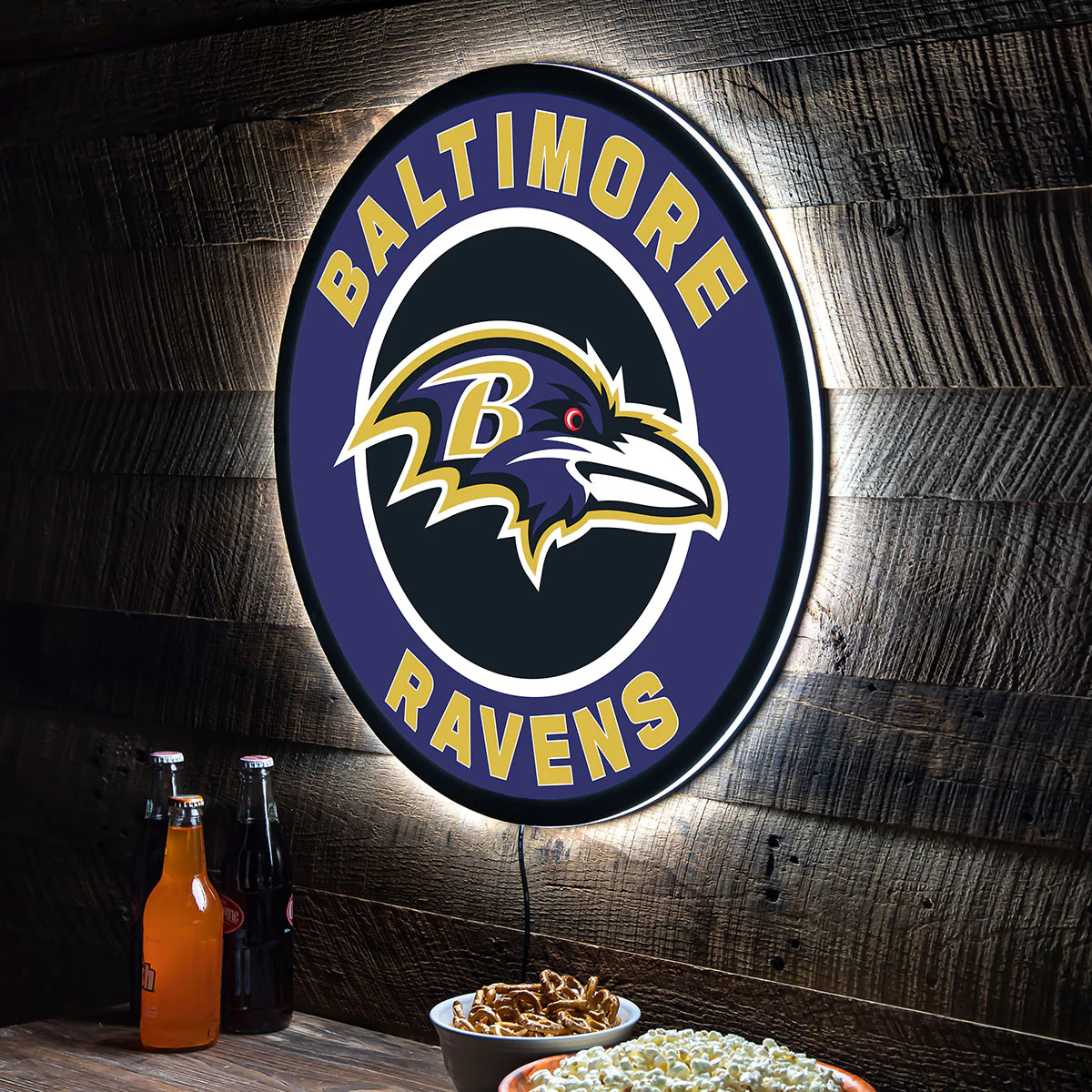 NFL Backlit Full Edge Round Wall Sign - Image 14