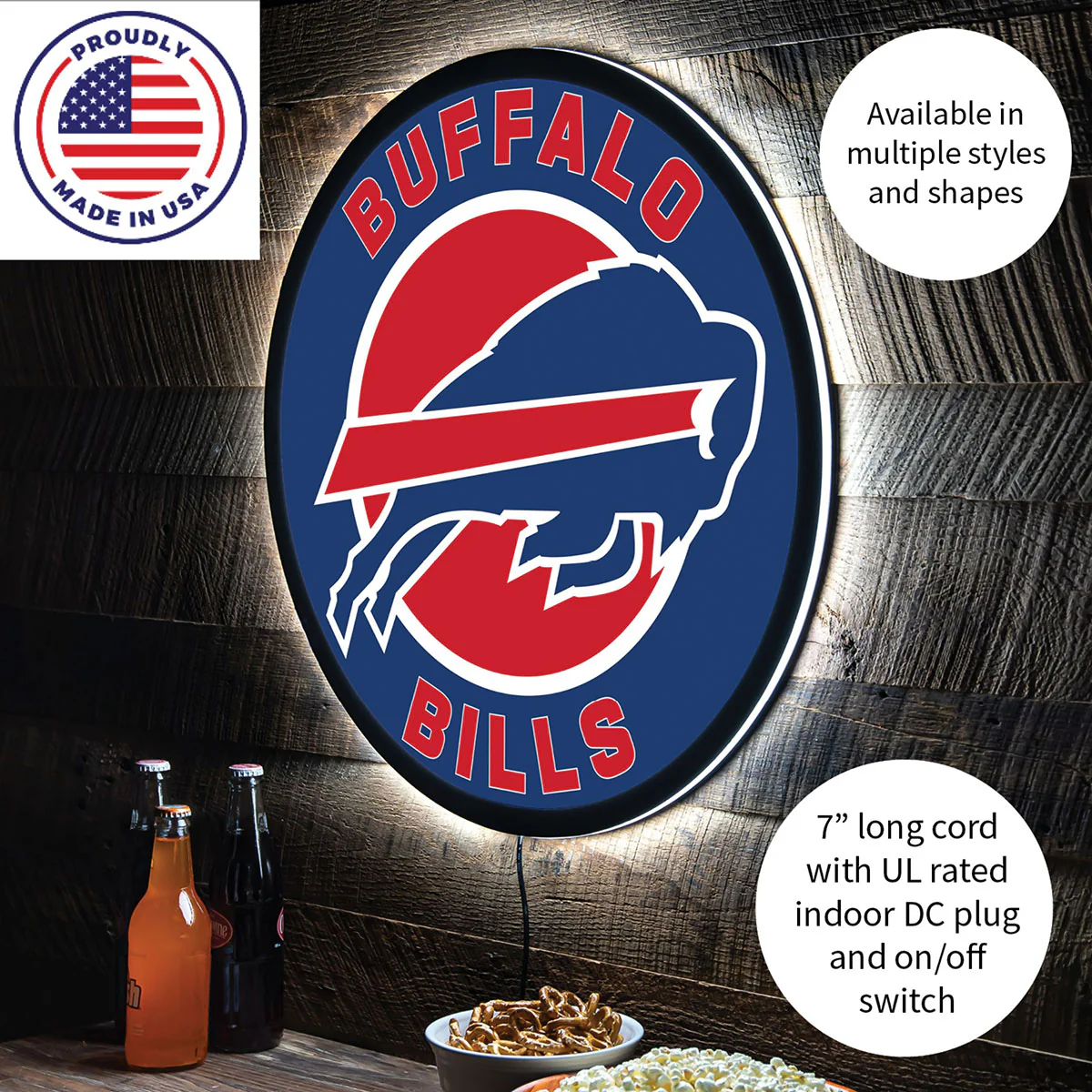 NFL Backlit Full Edge Round Wall Sign - Image 17