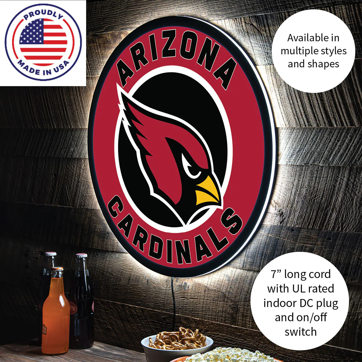 NFL Backlit Full Edge Round Wall Sign - Image 4