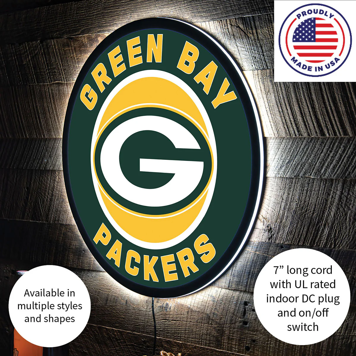 NFL Backlit Full Edge Round Wall Sign - Image 43