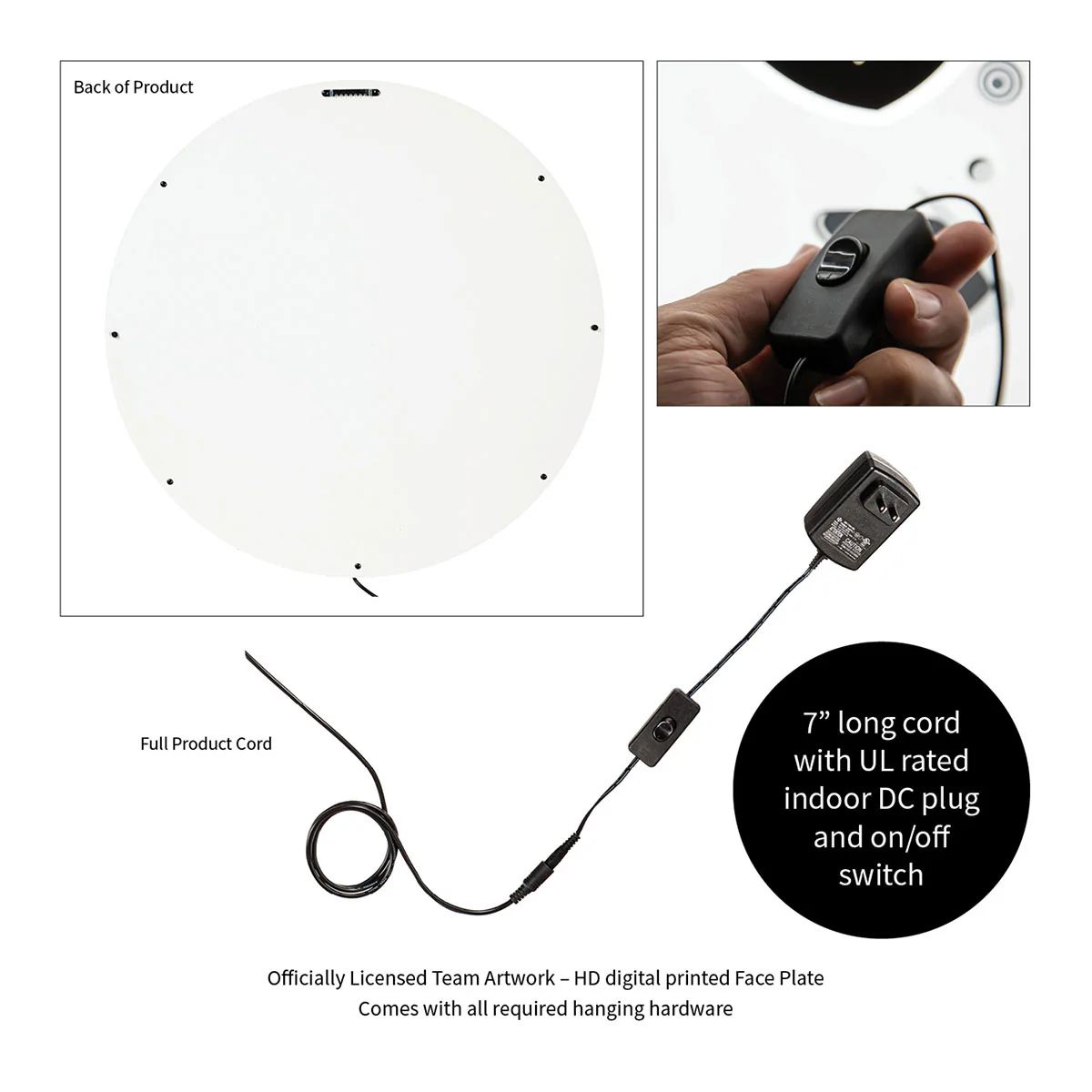 NFL Backlit Full Edge Round Wall Sign - Image 5