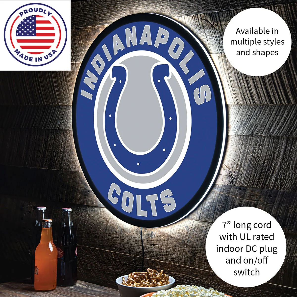 NFL Backlit Full Edge Round Wall Sign - Image 51