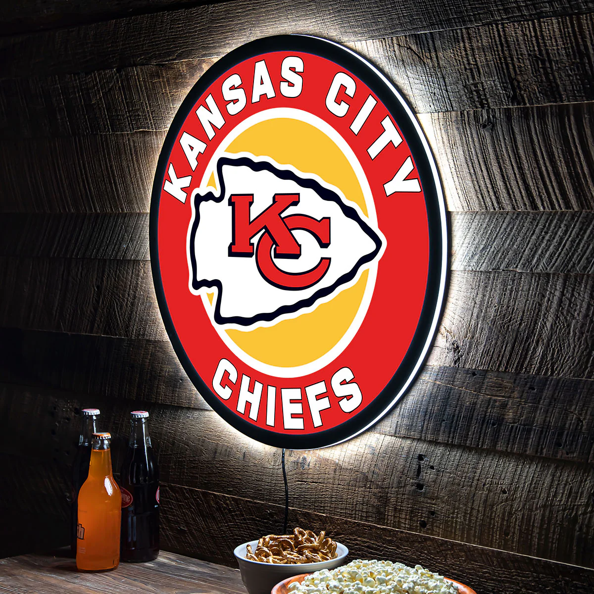 NFL Backlit Full Edge Round Wall Sign - Image 58