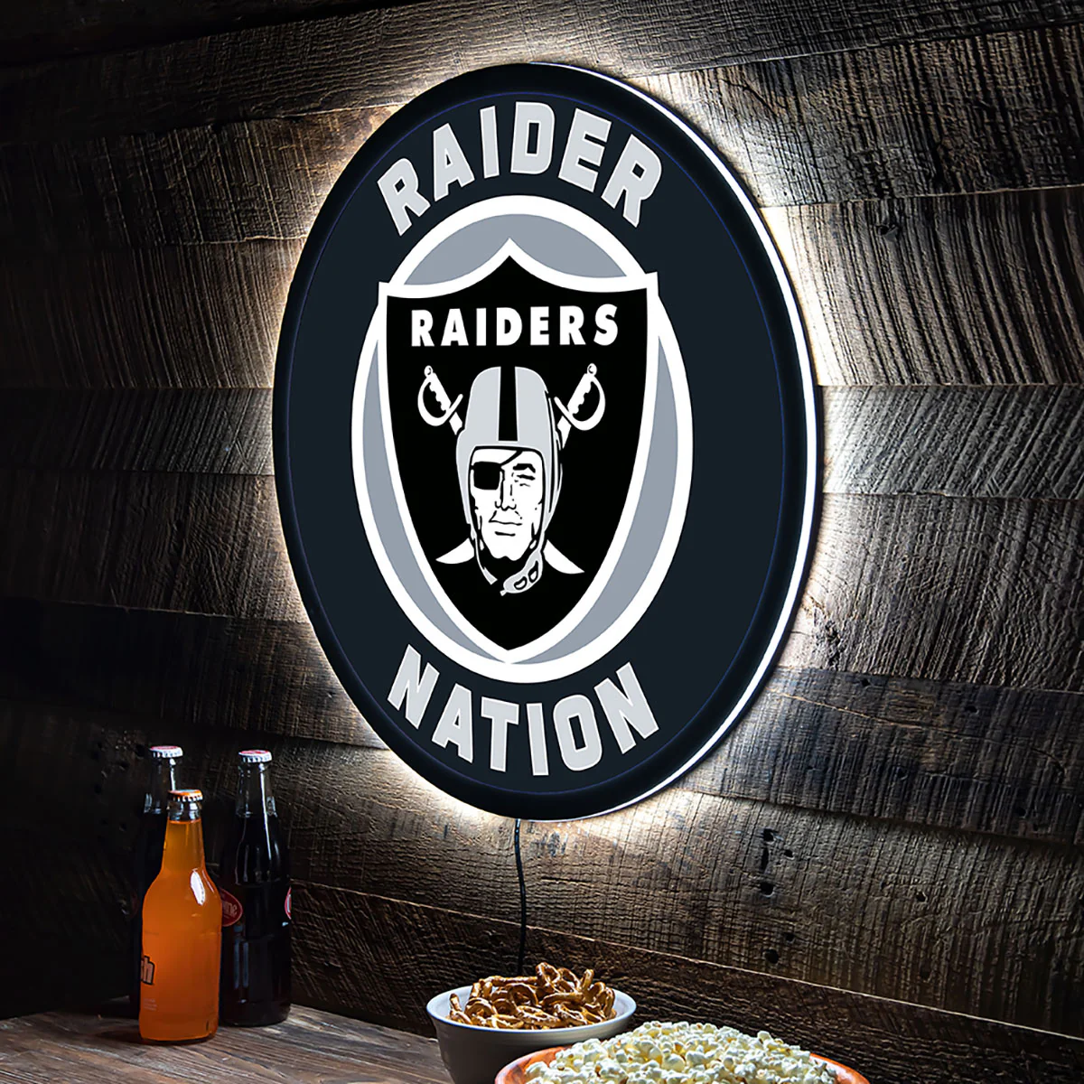 NFL Backlit Full Edge Round Wall Sign - Image 61