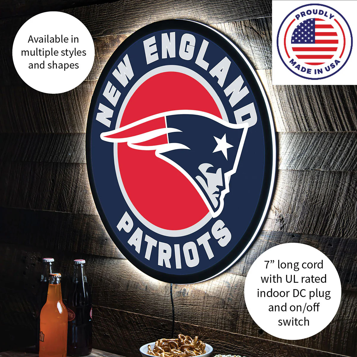NFL Backlit Full Edge Round Wall Sign - Image 78