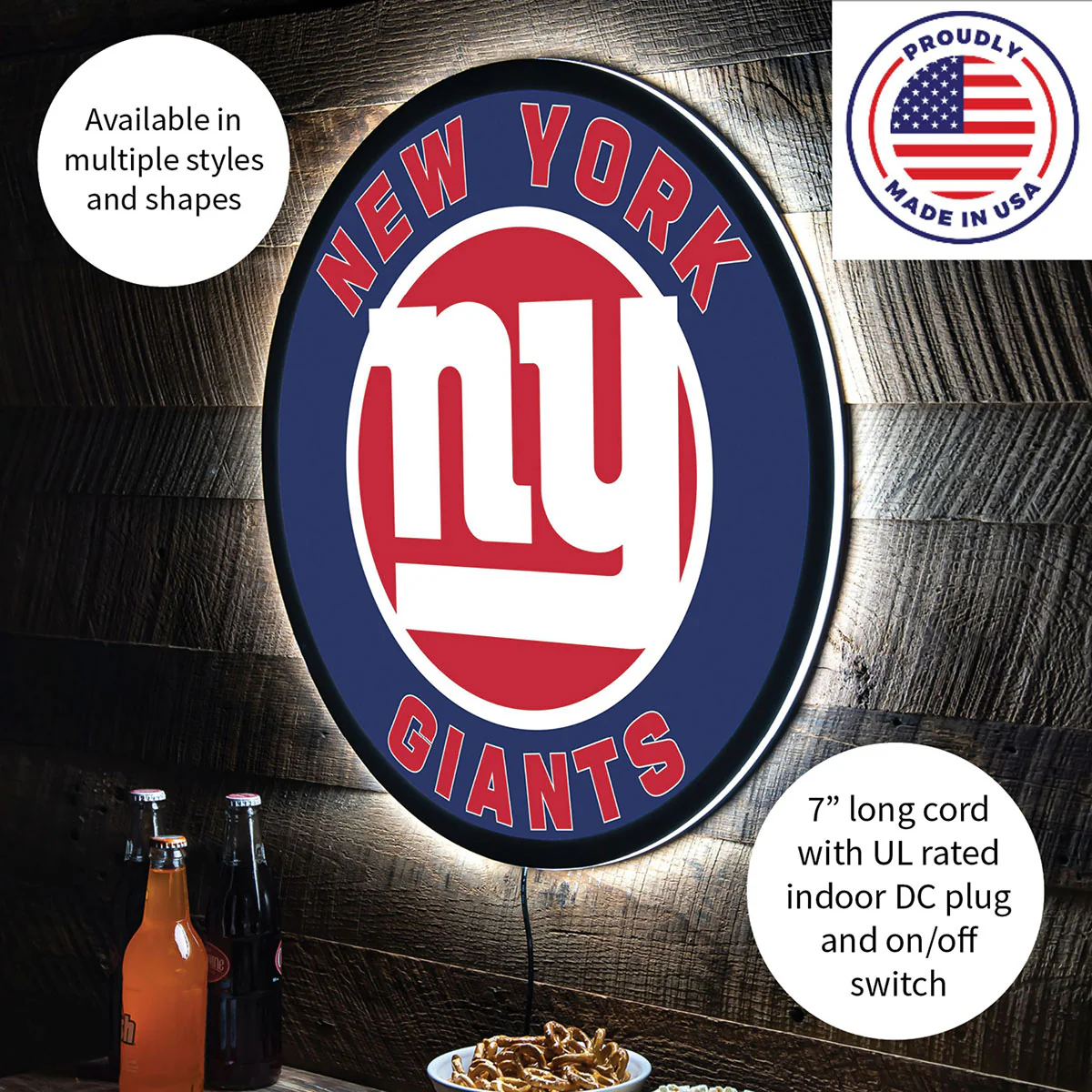NFL Backlit Full Edge Round Wall Sign - Image 85