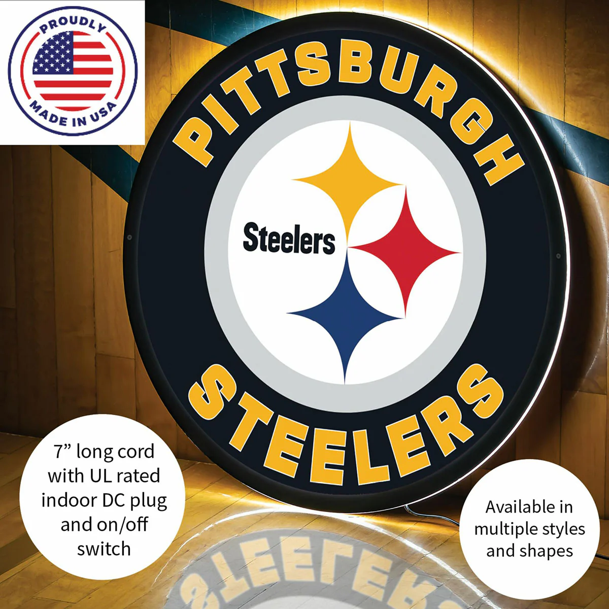 NFL Backlit Full Edge Round Wall Sign - Image 89