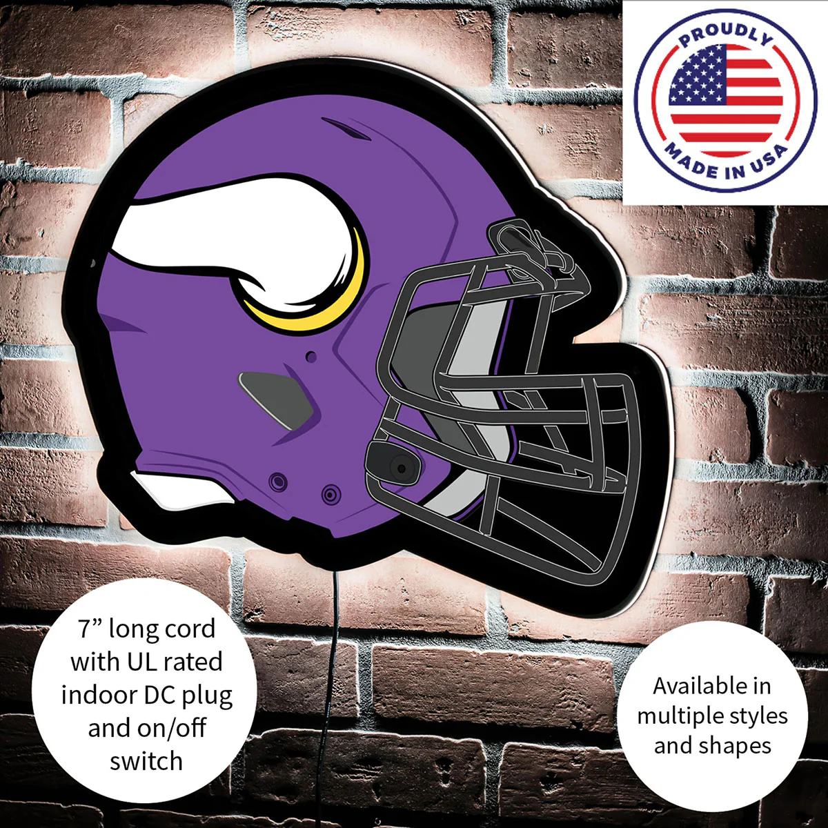NFL Backlit Helmet Wall Sign - Image 69