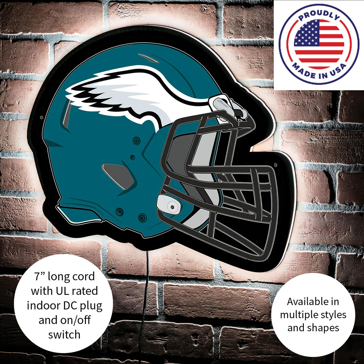 NFL Backlit Helmet Wall Sign - Image 71