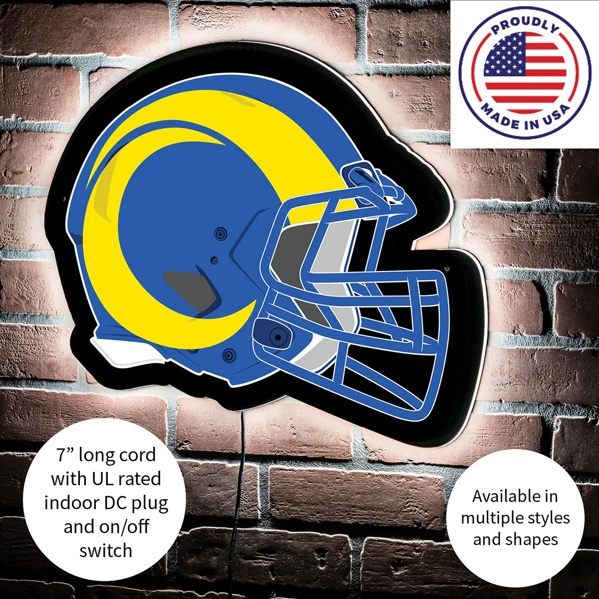 NFL Backlit Helmet Wall Sign - Image 74