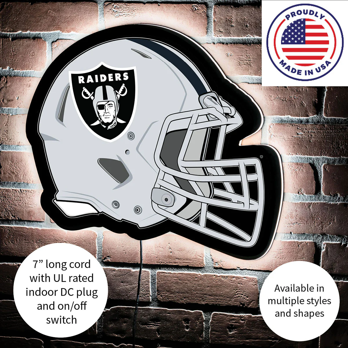NFL Backlit Helmet Wall Sign - Image 75