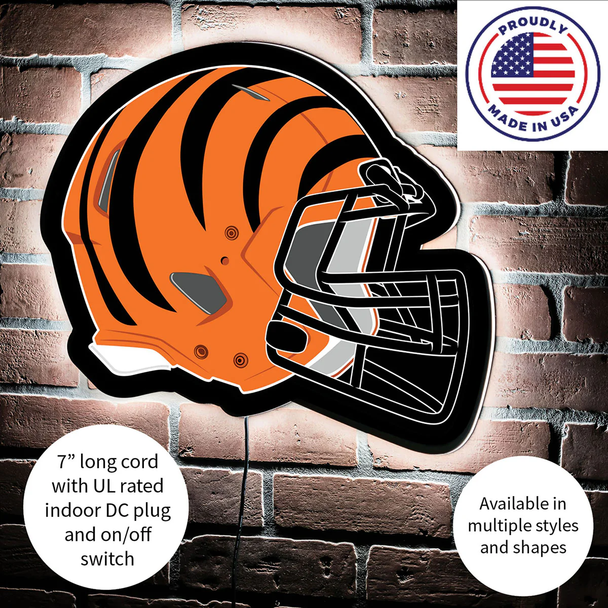 NFL Backlit Helmet Wall Sign - Image 78