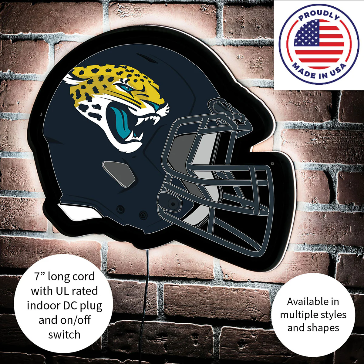 NFL Backlit Helmet Wall Sign - Image 79