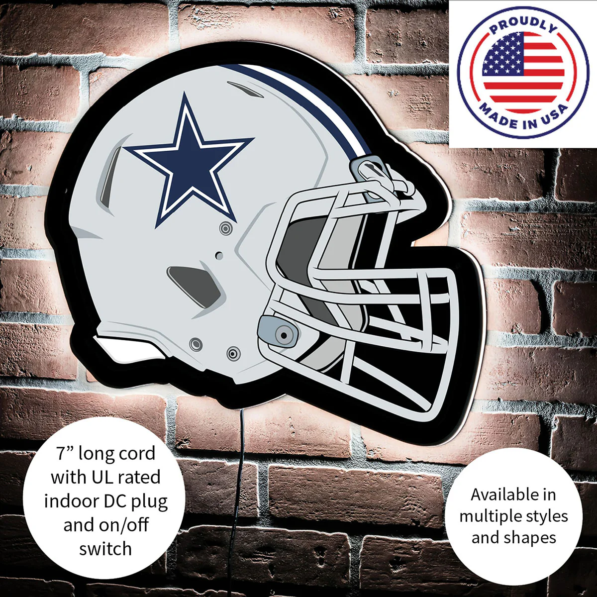 NFL Backlit Helmet Wall Sign - Image 80