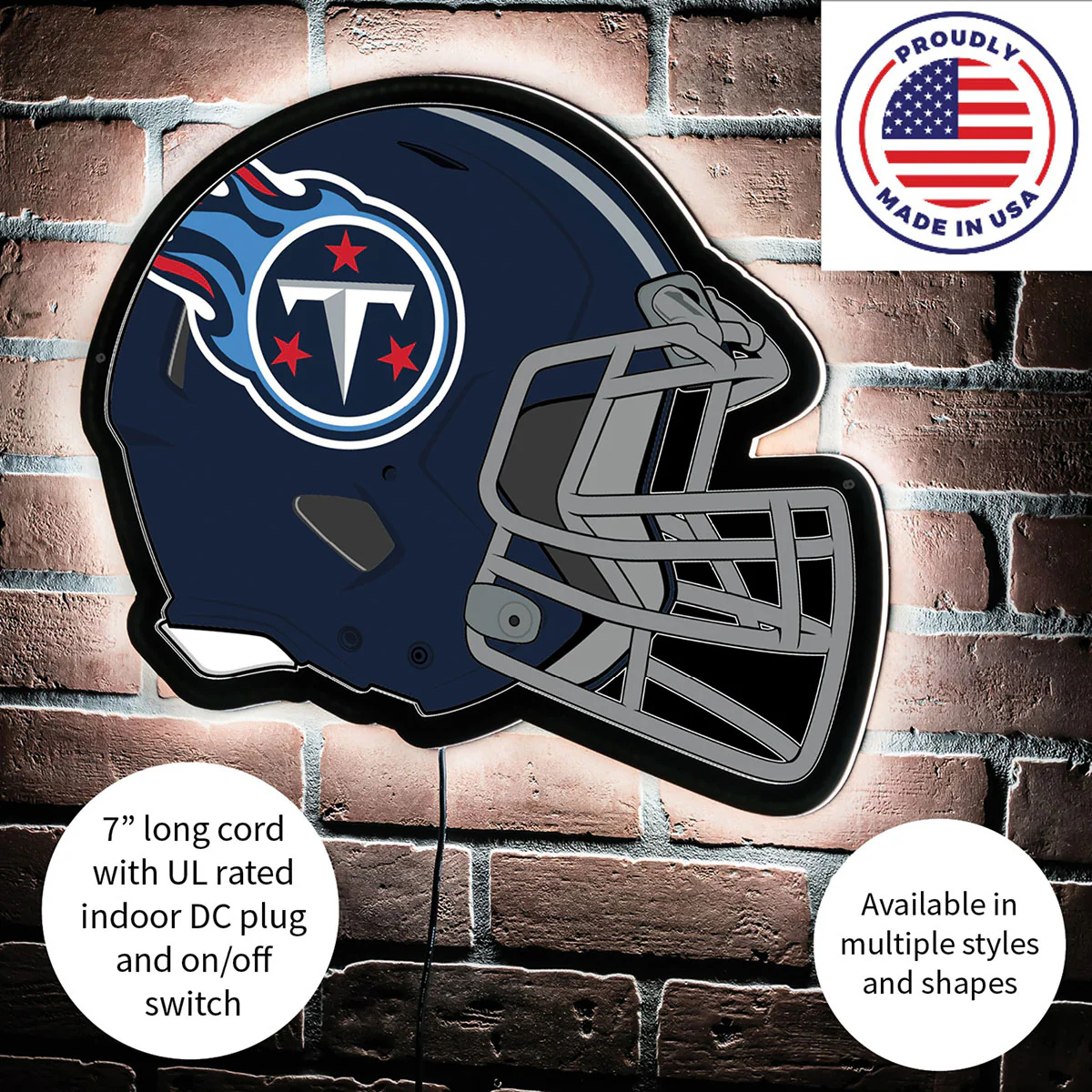 NFL Backlit Helmet Wall Sign - Image 86