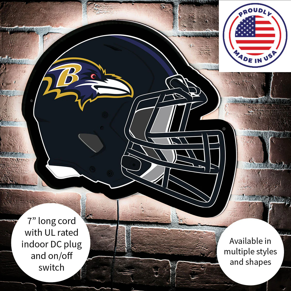 NFL Backlit Helmet Wall Sign - Image 91