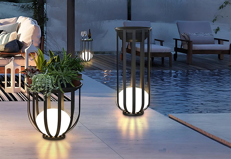 Outdoor Solar Powered LED Plant Stand (Set of 2) - Image 2