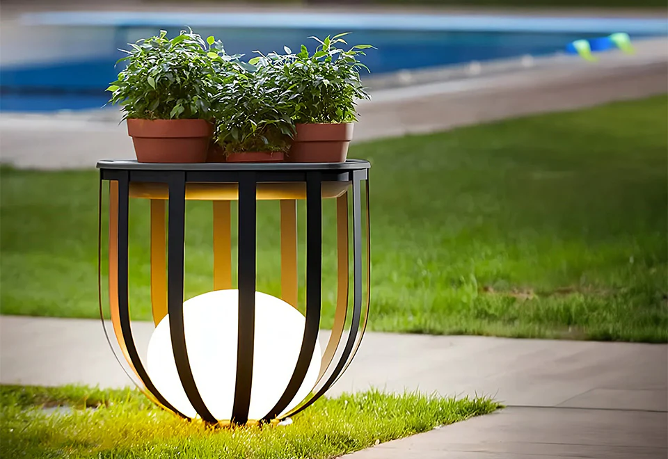 Outdoor Solar Powered LED Plant Stand (Set of 2) - Image 6