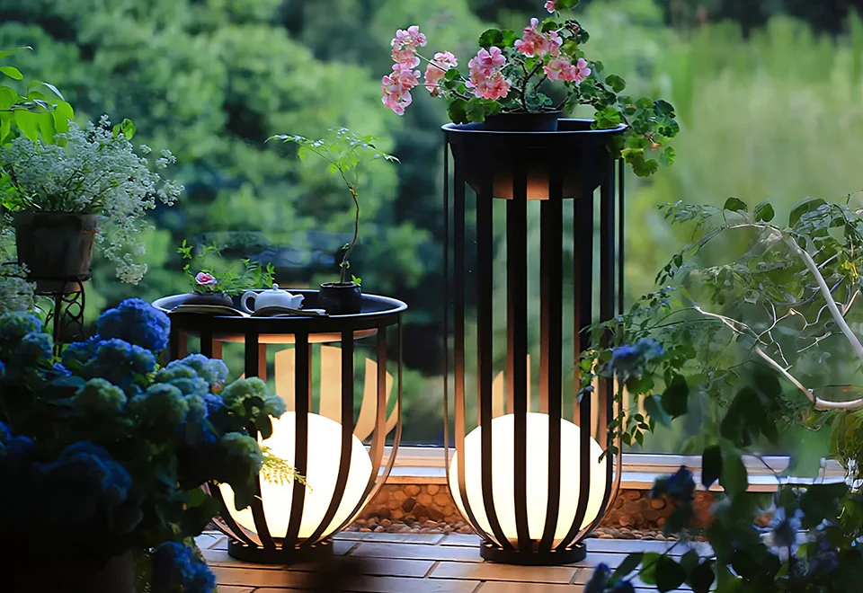 Outdoor Solar Powered LED Plant Stand (Set of 2) - Image 7