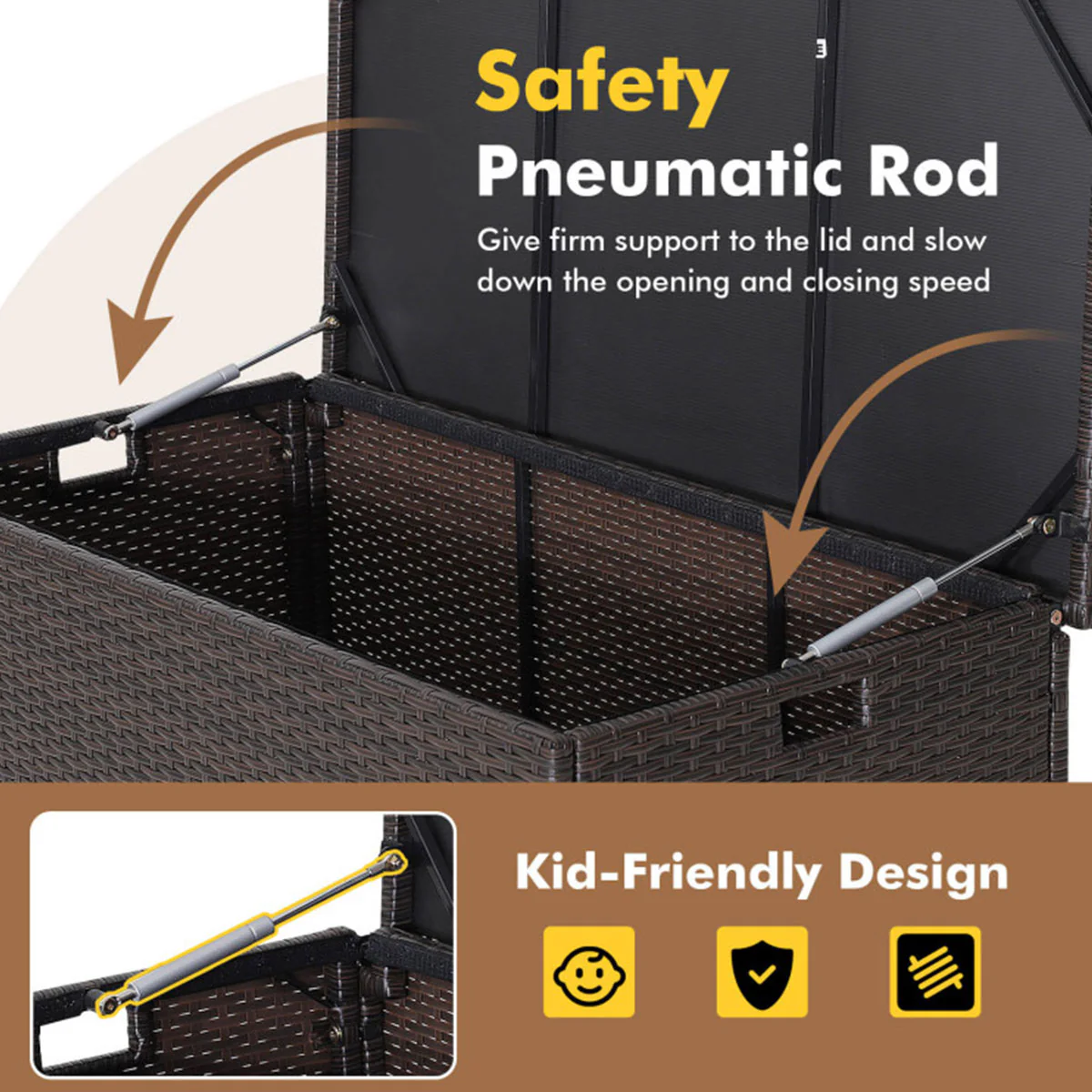 Outdoor Wicker Storage Box with Zippered Liner - Image 5