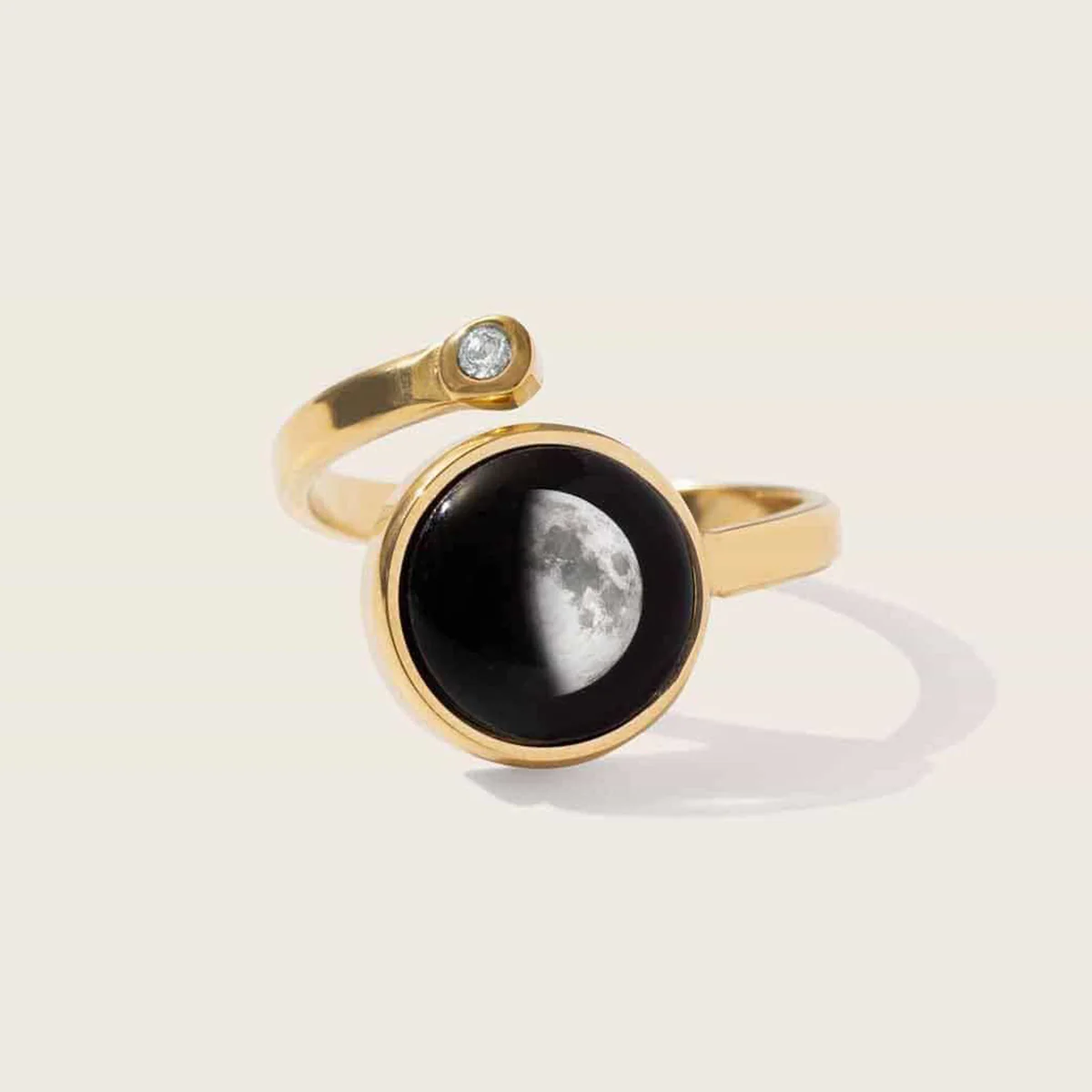 Personalized Choose Your Moon Phase Cosmic Spiral Ring - Image 4