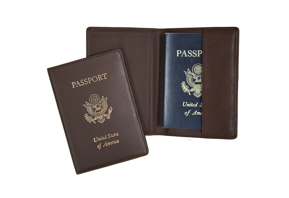 Personalized Leather RFID Passport Holder - Image 4