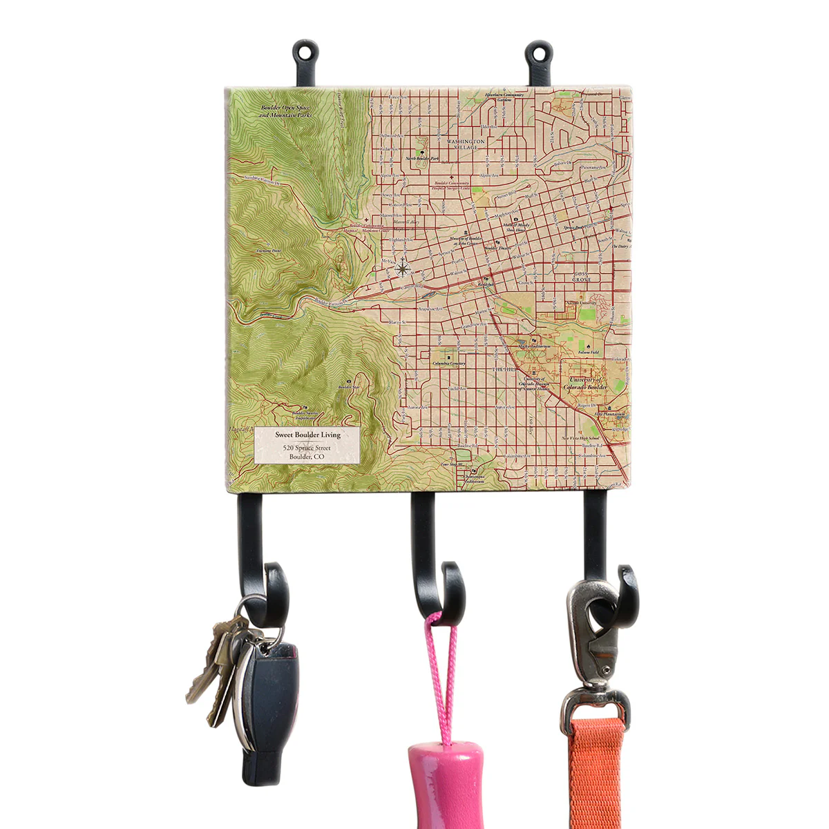 Personalized Marble Map Wall Hook - Image 2