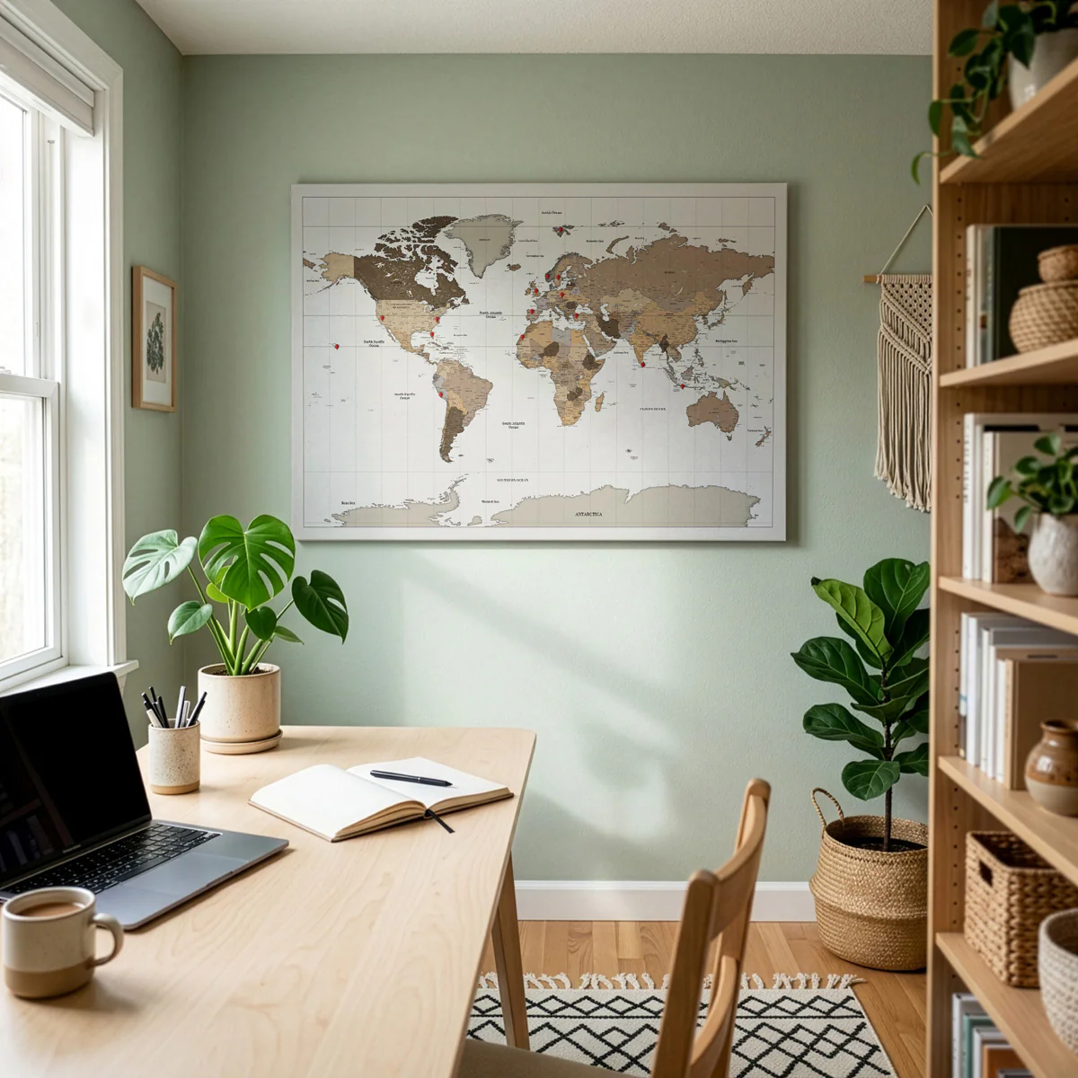 Pin and Remember Photo-Linked World Map with Pins - Image 4