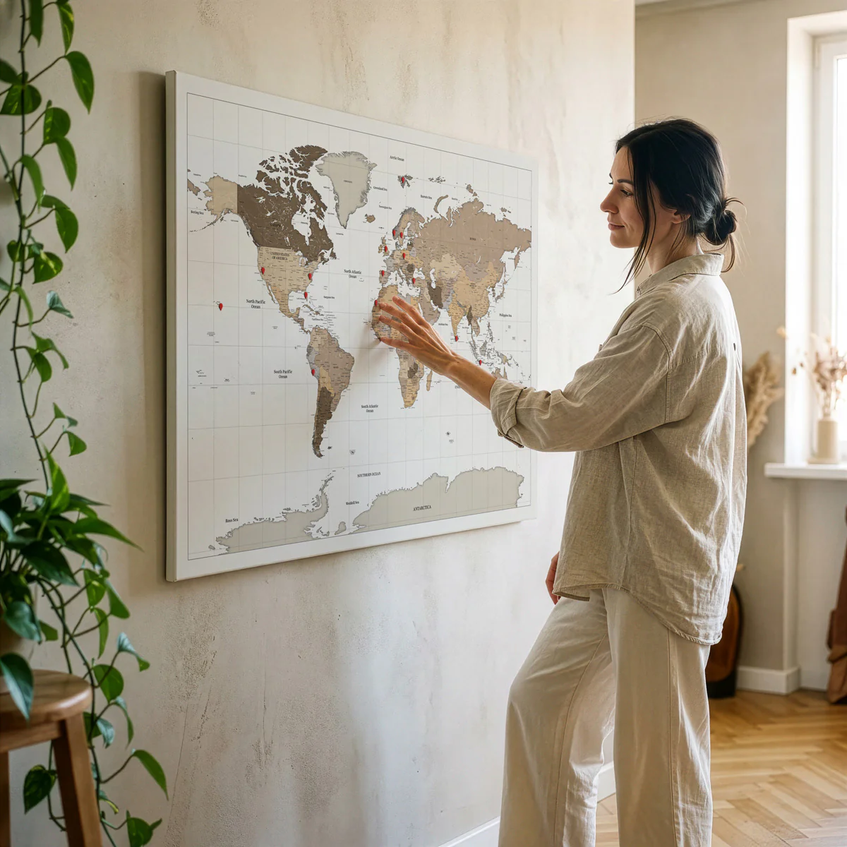 Pin and Remember Photo-Linked World Map with Pins - Image 7