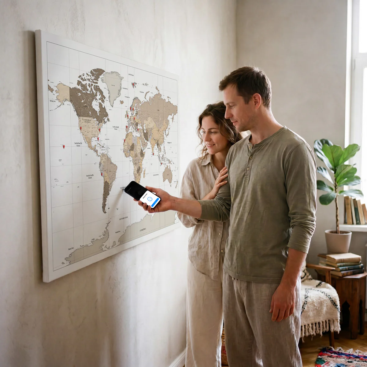 Pin and Remember Photo-Linked World Map with Pins - Image 8