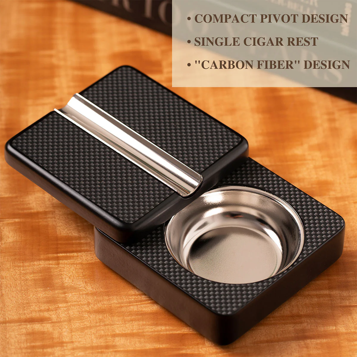 Pivot Design Carbon Fiber Single Cigar Ashtray - Image 6