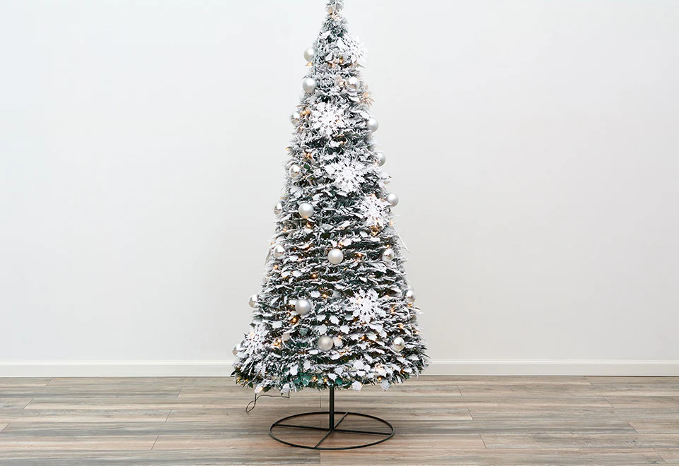 Pop-Up 6 Ft. White Flocked Christmas Tree - Image 6