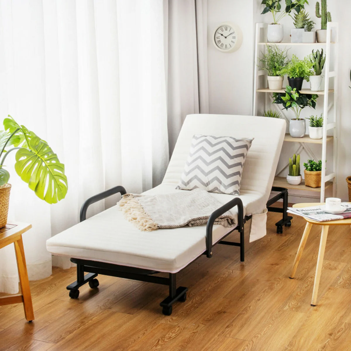 Portable Adjustable Guest Single Bed Twin Mattress - Image 17