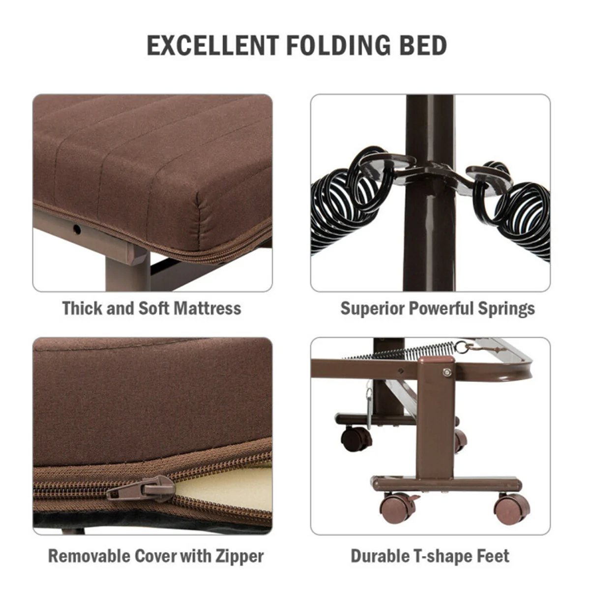 Portable Adjustable Guest Single Bed Twin Mattress - Image 21