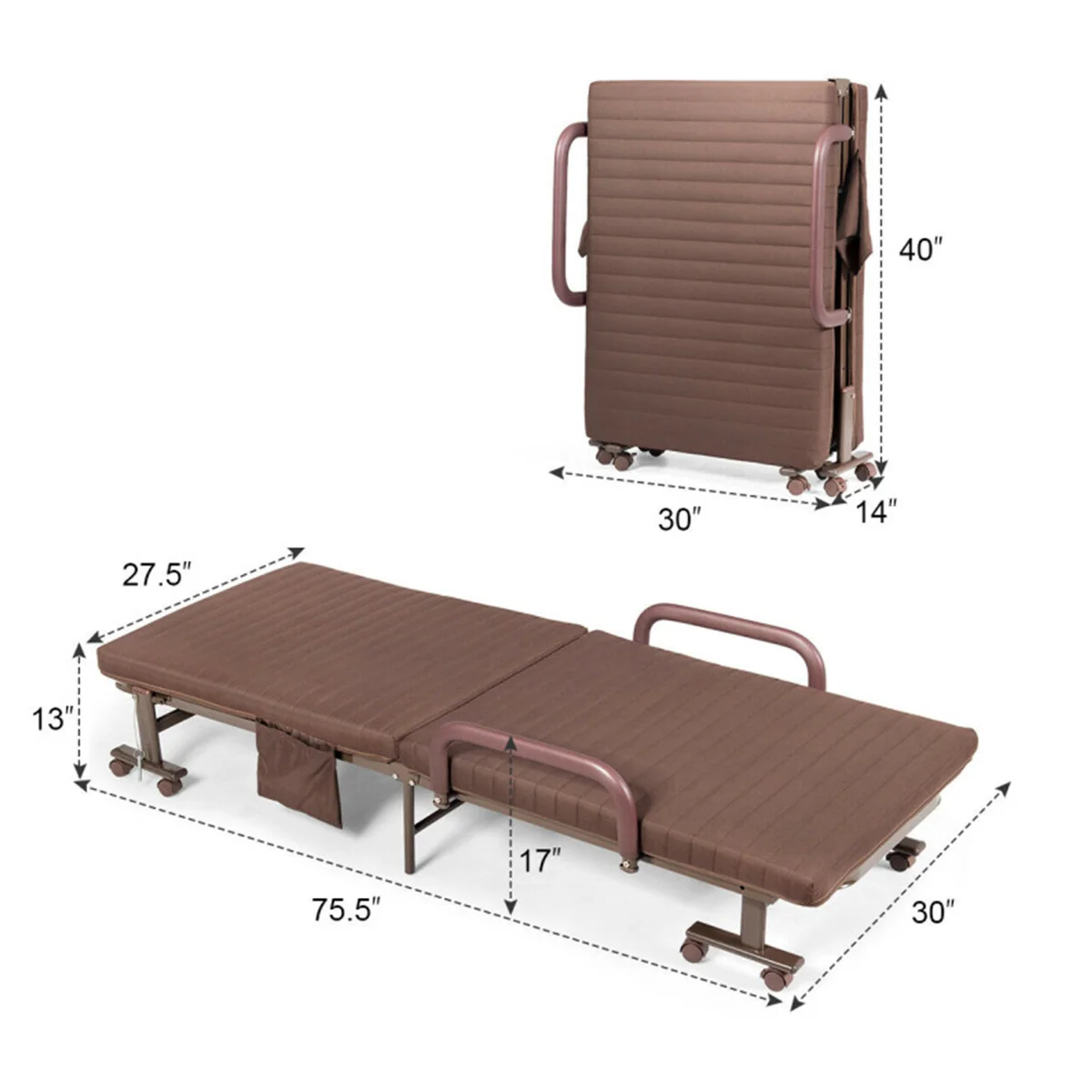 Portable Adjustable Guest Single Bed Twin Mattress - Image 29