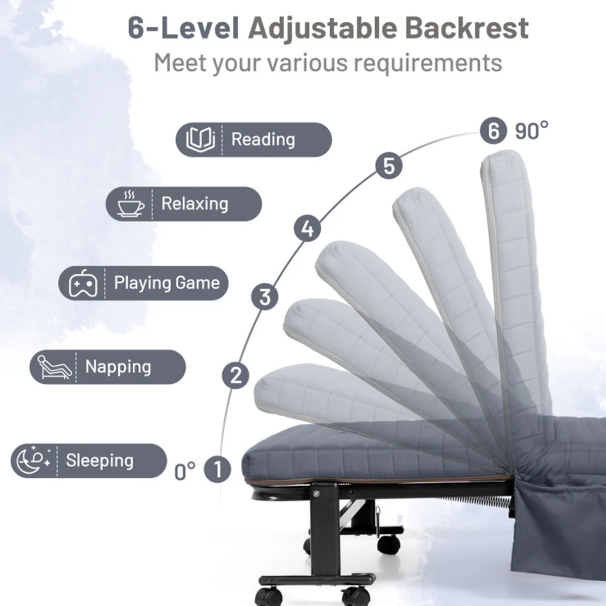 Portable Adjustable Guest Single Bed Twin Mattress - Image 6