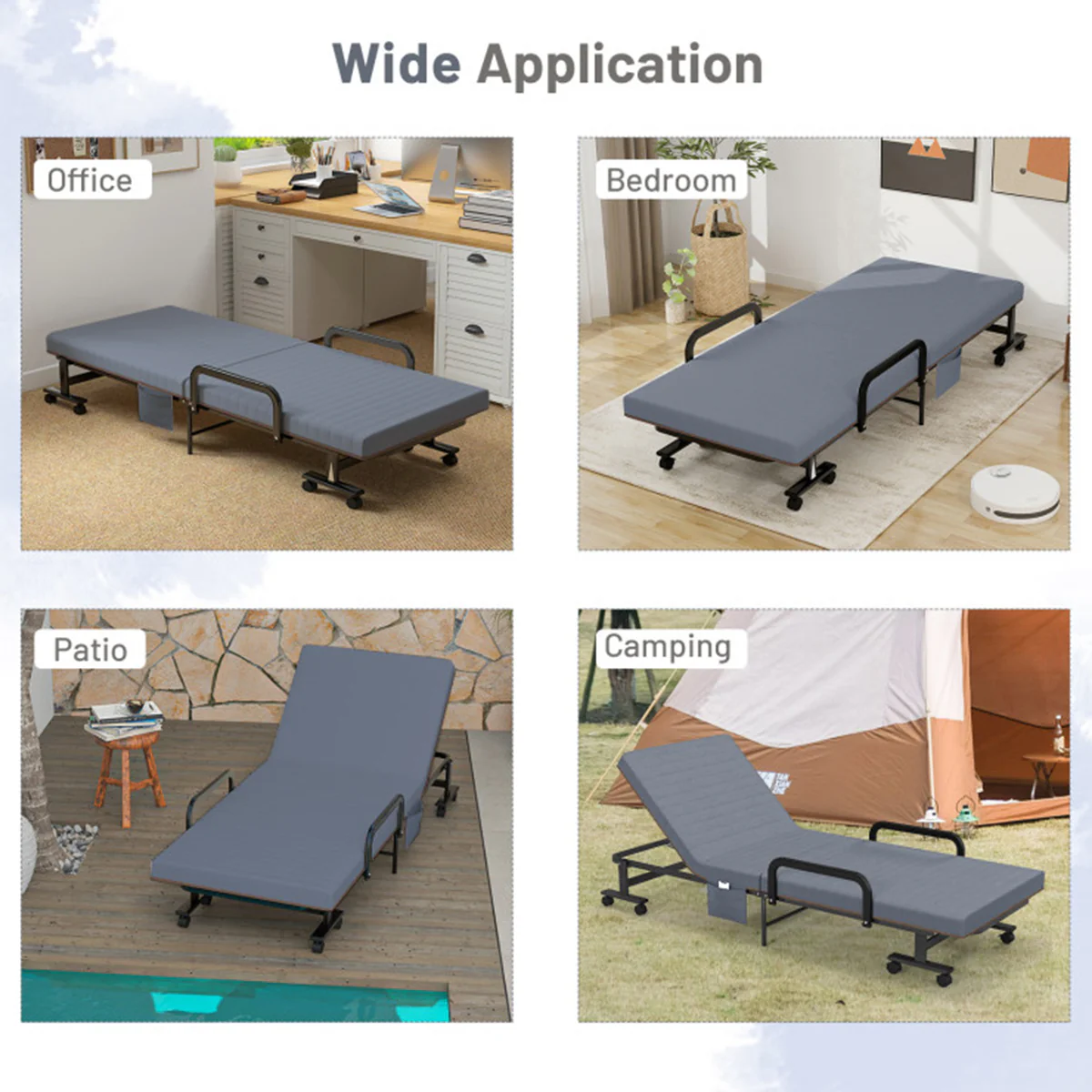 Portable Adjustable Guest Single Bed Twin Mattress - Image 8