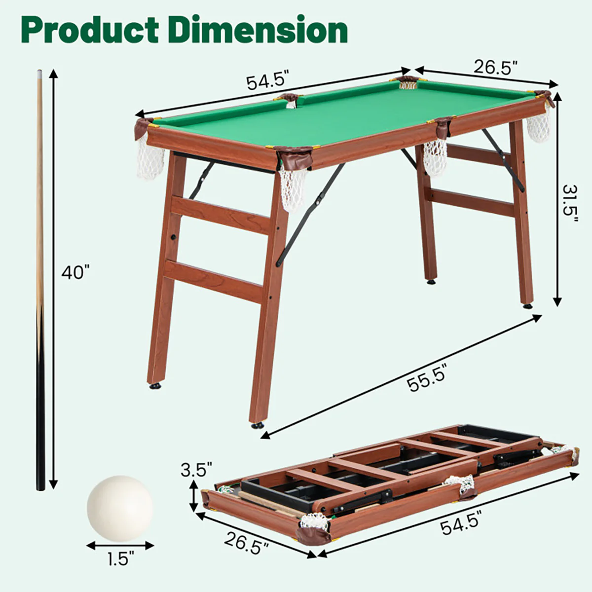 Portable Billiards Table Game Set - Image 7