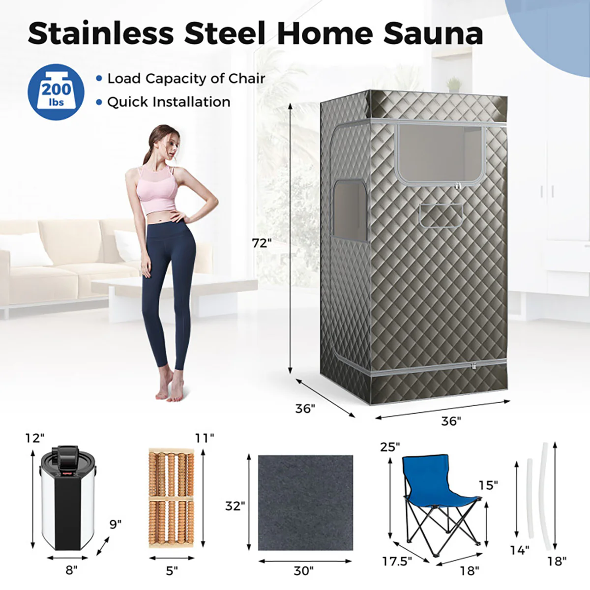 Portable Full Body Steam Sauna - Image 12