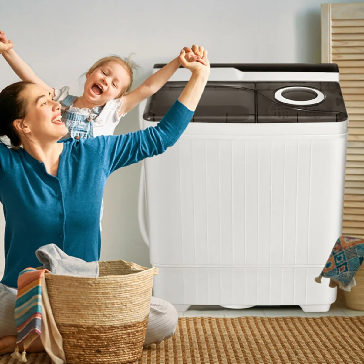 Portable Semi-Automatic Washing Machine with Built-in Drain Pump - Image 11