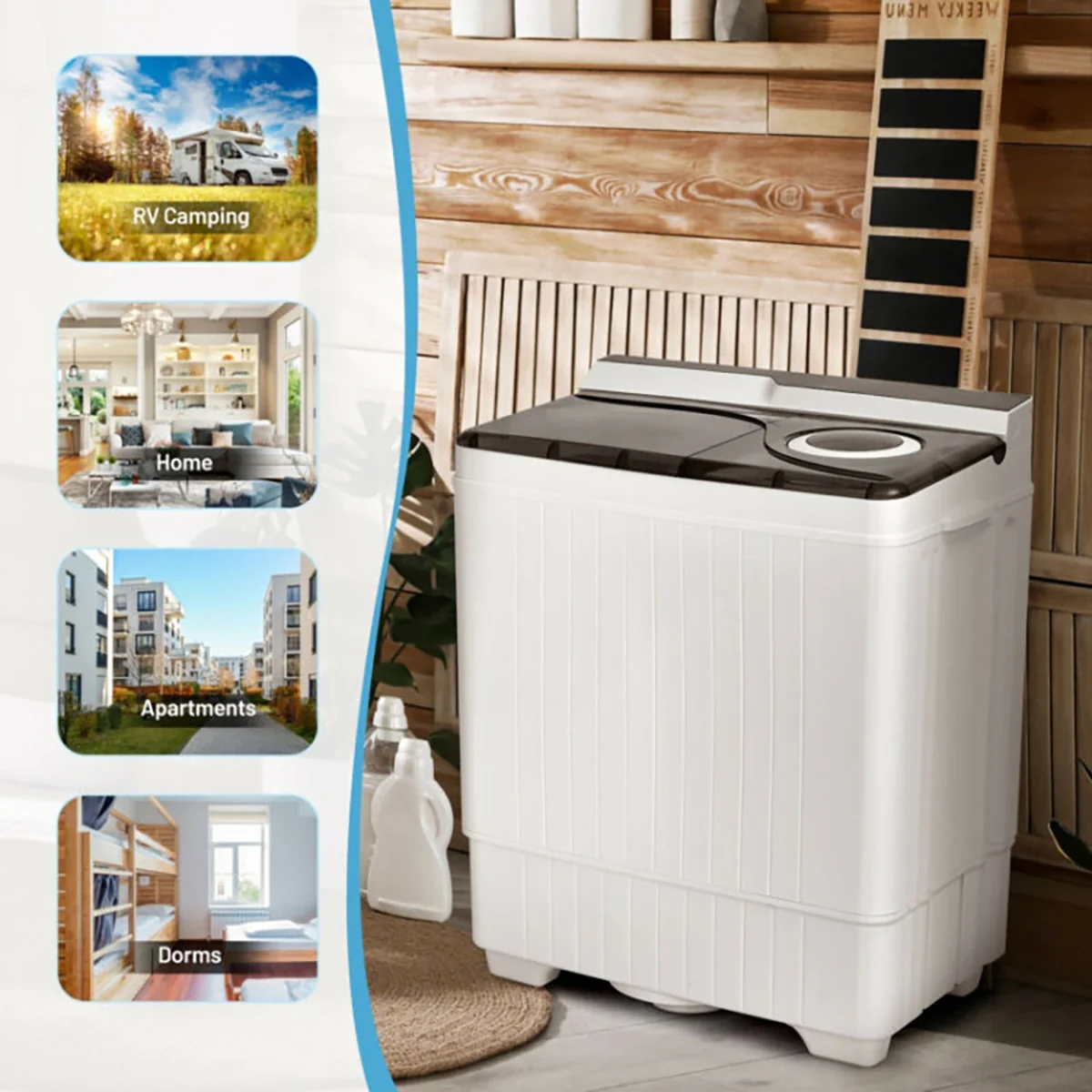 Portable Semi-Automatic Washing Machine with Built-in Drain Pump - Image 7